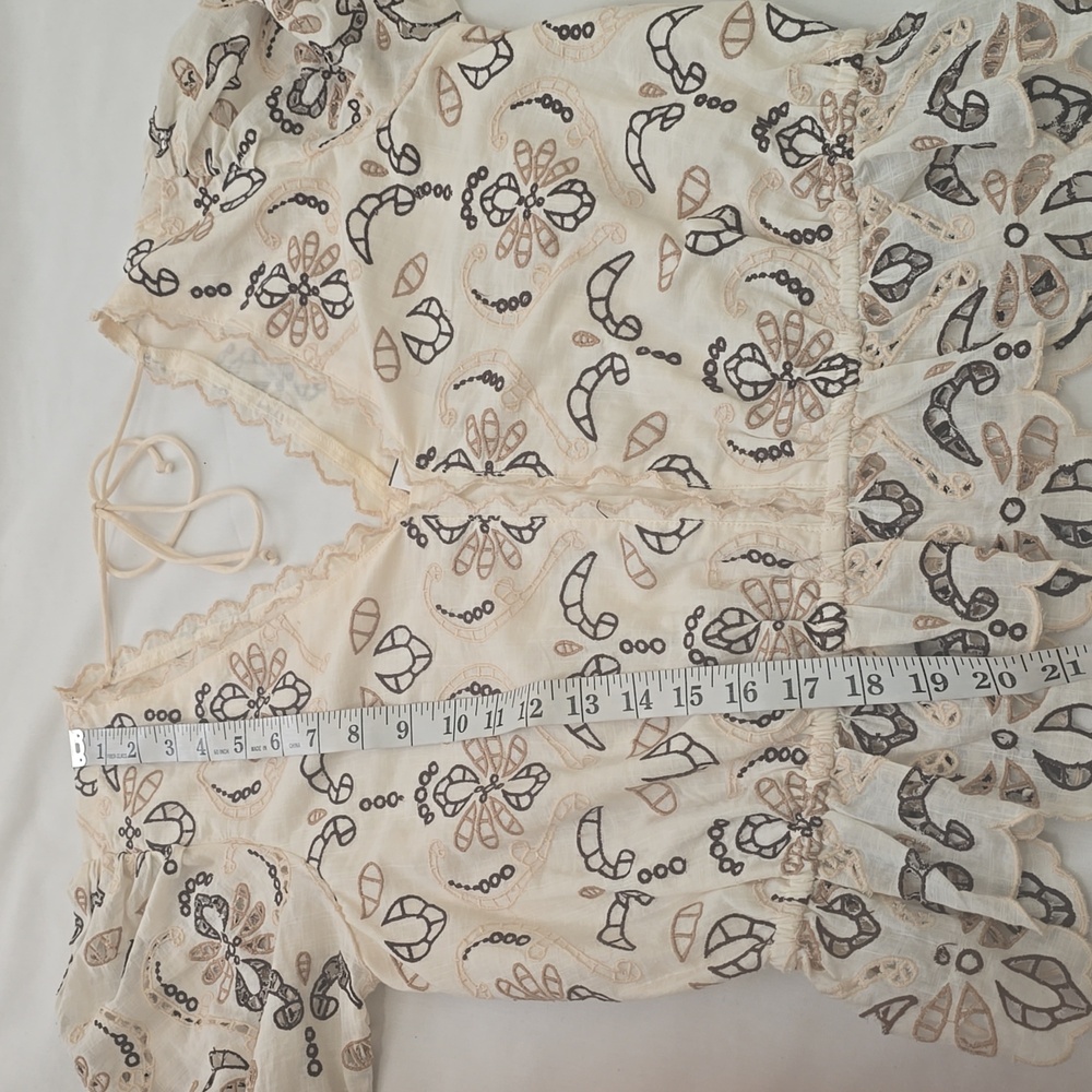 Anthropologie Eyelet  Cream Lace Blouse S - Picture 8 of 9
